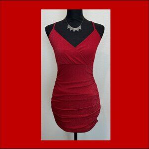 Red sparkle bodycon mini dress SZ  XS